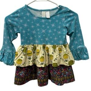 Matilda Jane Paint by Numbers Hot Air Balloon Tiered Tunic Long Sleeve Top SZ. 6